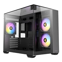 Antec CX600M Trio ARGB Mini Tower Case - Tempered Glass Dual Chamber