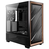Antec FLUX Mid Tower Gaming Case - Walnut Wood, 5 PWM Fans, USB-C