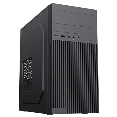 CiT Mentor Micro-ATX Office Case - Black Steel USB-C 80mm Fan