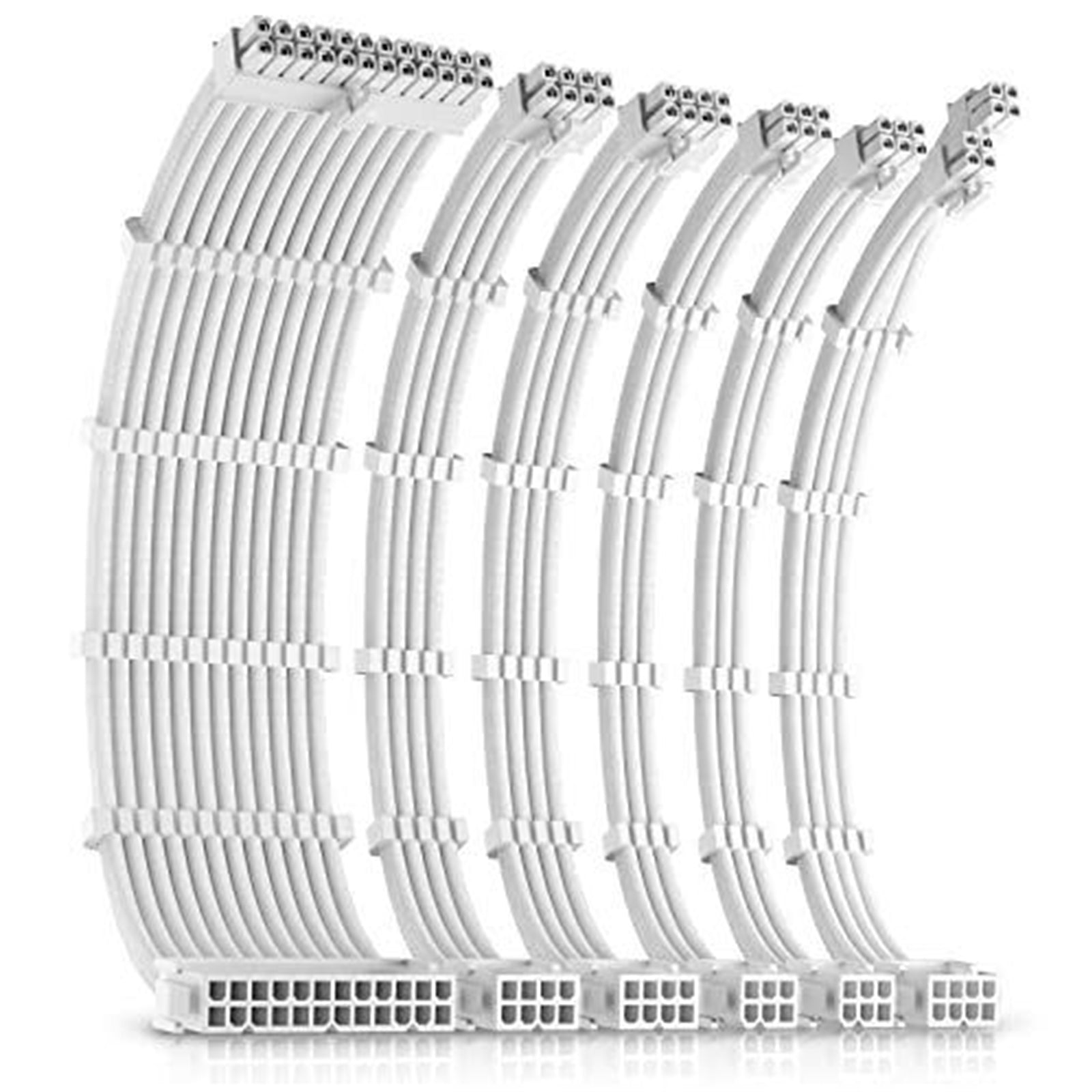 Antec White Sleeved PSU Extension Cable Kit - 6 Pack 300mm