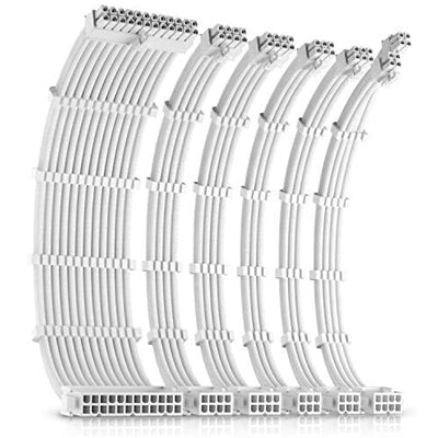 Antec White Sleeved PSU Extension Cable Kit - 6 Pack 300mm