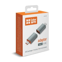 ColorWay USB-A to Type-C Adapter Aluminum 3A Fast Charging Grey