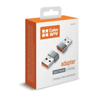 ColorWay USB-C to USB-A Adapter Aluminum 3A Fast Charging Grey