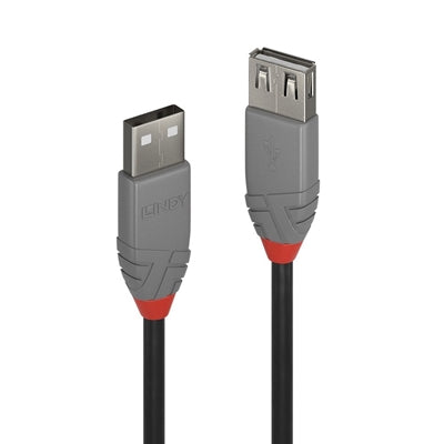 Lindy 0.5m USB 2.0 Extension Cable - Shielded Gold Plated Black