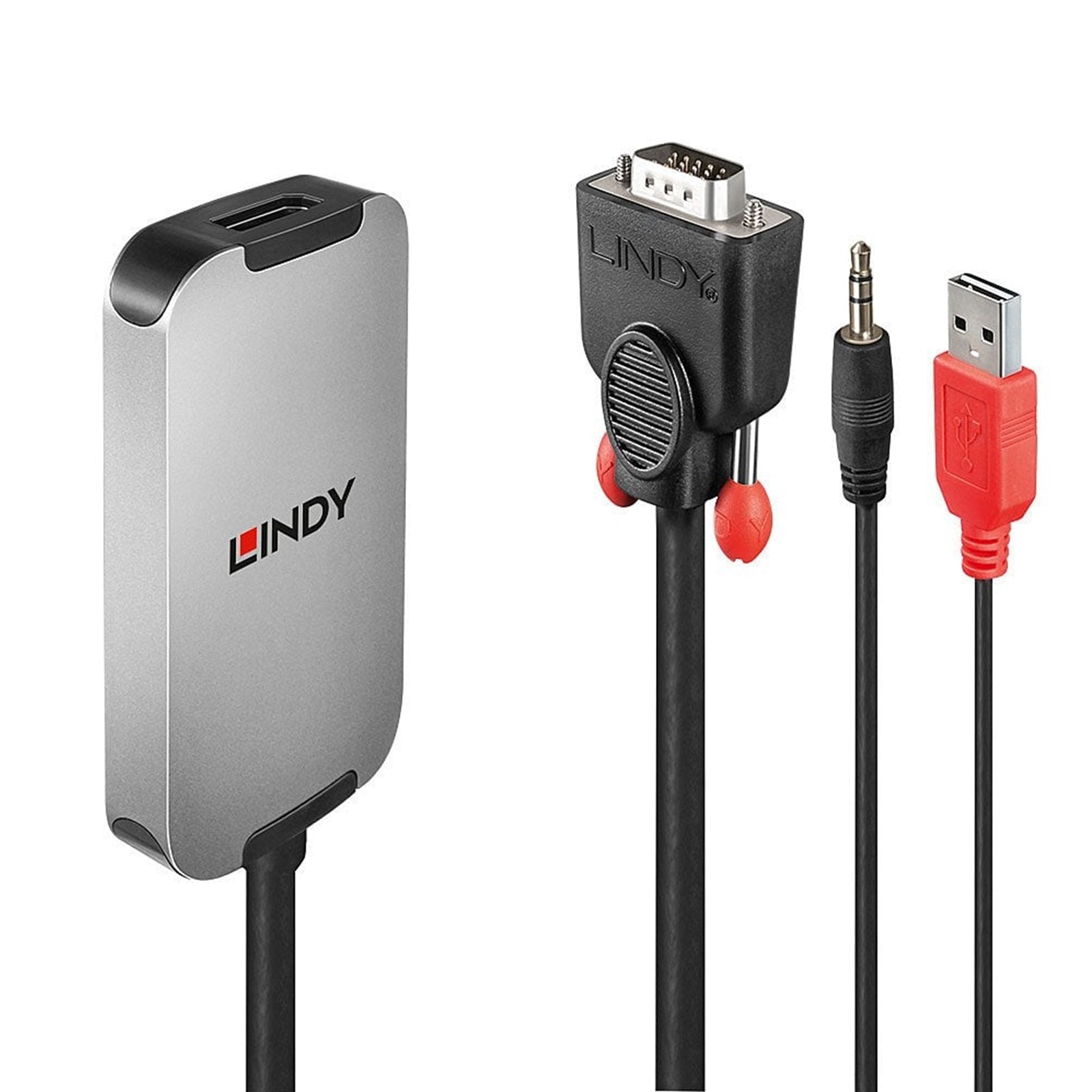 Lindy VGA to HDMI Converter Cable 0.18m USB Powered 1080p Audio
