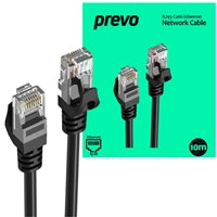 Prevo CAT6 Ethernet Cable 10m Black - OFC Copper RJ45 Gigabit