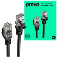 Prevo CAT6 Ethernet Cable 1m Black - OFC Copper RJ45 Network Cable