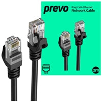 Prevo CAT6 Ethernet Cable 2m Black - OFC 26AWG RJ45 Patch Lead