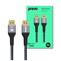 Prevo DP14-2M DisplayPort 1.4 Cable 2m - 8K 60Hz Braided Gold-Plated