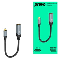 Prevo USB-C to HDMI Adapter 4K@60Hz Braided Aluminium 0.2m