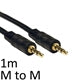 3.5mm Male to Male Stereo Audio Cable 1m Black - TRS Aux Cord