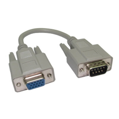 VGA 9-Pin to SVGA HD15 Adapter 21cm Gold Pins Nickel Grey