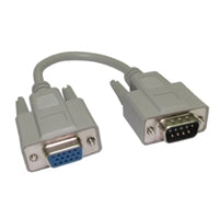 VGA 9-Pin to SVGA HD15 Adapter 21cm Gold Pins Nickel Grey