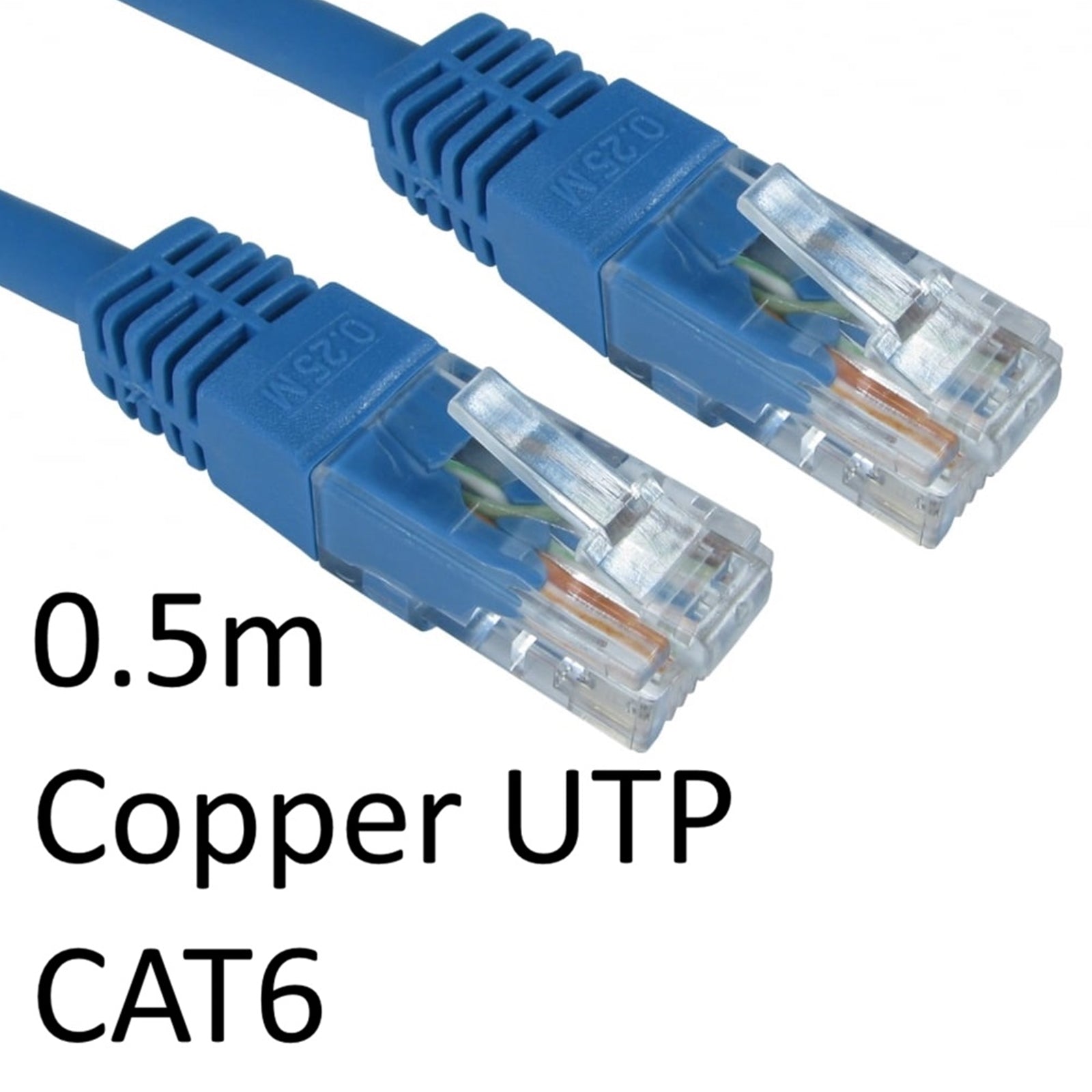 CAT6 Ethernet Cable 0.5m Blue - RJ45 UTP Full Copper Gigabit