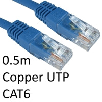 CAT6 Ethernet Cable 0.5m Blue - RJ45 UTP Full Copper Gigabit