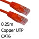CAT6 Ethernet Cable 0.25m Red - Copper UTP Gigabit RJ45 Patch