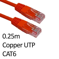 CAT6 Ethernet Cable 0.25m Red - Copper UTP Gigabit RJ45 Patch