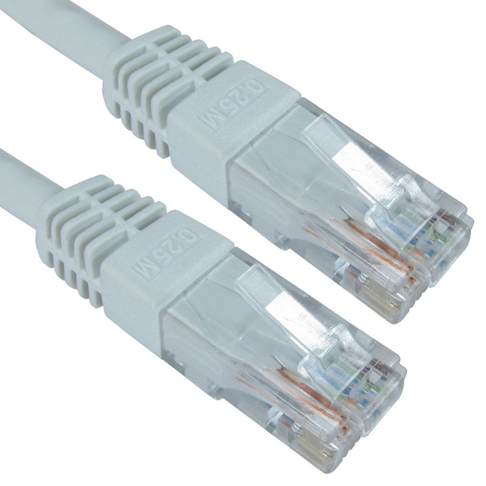 CAT6 Ethernet Cable 0.25m White - Bare Copper UTP Patch Lead
