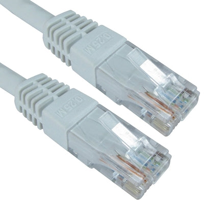 CAT6 Ethernet Cable 0.25m White - Bare Copper UTP Patch Lead