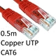 CAT6 Ethernet Cable 0.5m Red - RJ45 Full Copper UTP Gigabit 250MHz
