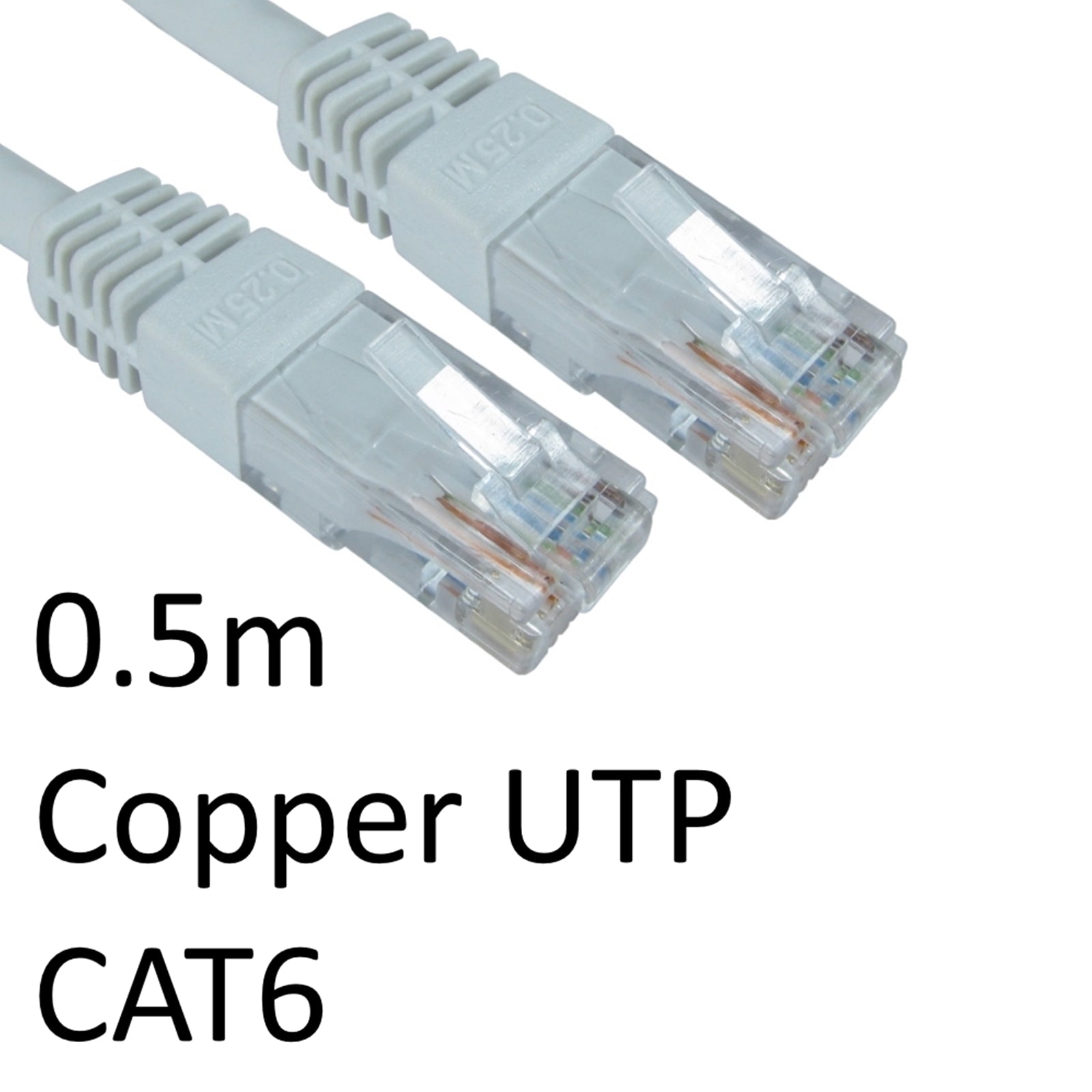 CAT6 Ethernet Cable 0.5m White - Full Copper UTP Gigabit RJ45