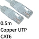 CAT6 Ethernet Cable 0.5m White - Full Copper UTP Gigabit RJ45