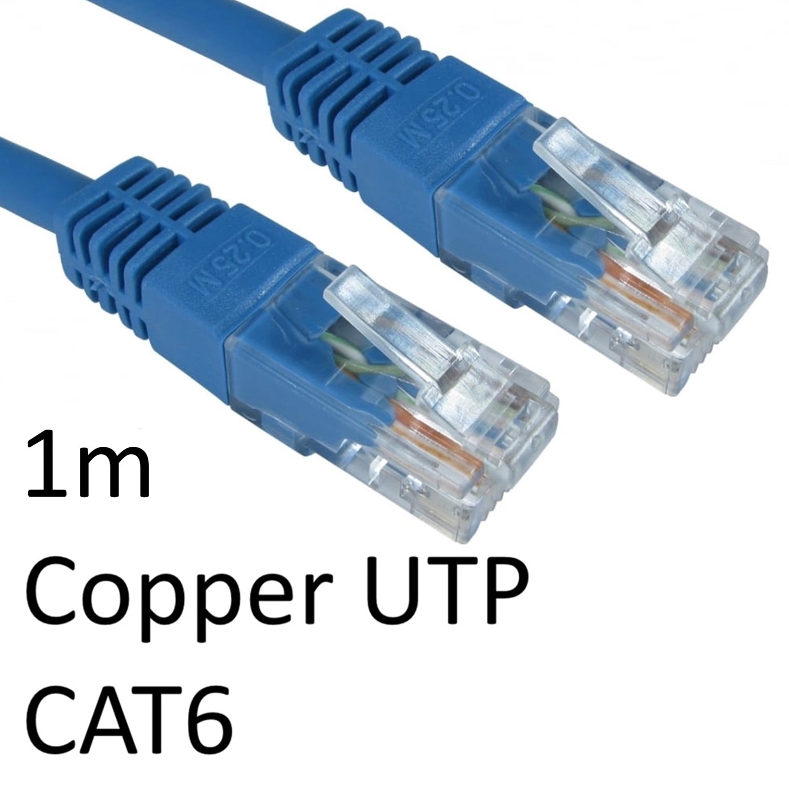 CAT6 Ethernet Cable 1m Blue - Full Copper RJ45 UTP Gigabit