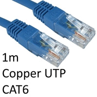 CAT6 Ethernet Cable 1m Blue - Full Copper RJ45 UTP Gigabit