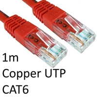 CAT6 Ethernet Cable 1m Red - 24AWG Full Copper RJ45 UTP 250MHz