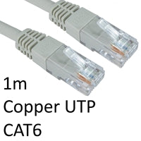 CAT6 Ethernet Cable 1m Grey - Full Copper RJ45 Gigabit UTP
