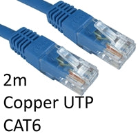 CAT6 Ethernet Cable 2m Blue - Full Copper 24AWG RJ45 UTP Patch
