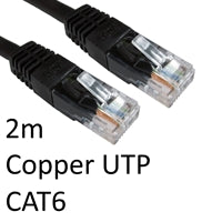 CAT6 Ethernet Cable 2m Black - Full Copper UTP RJ45 Gigabit