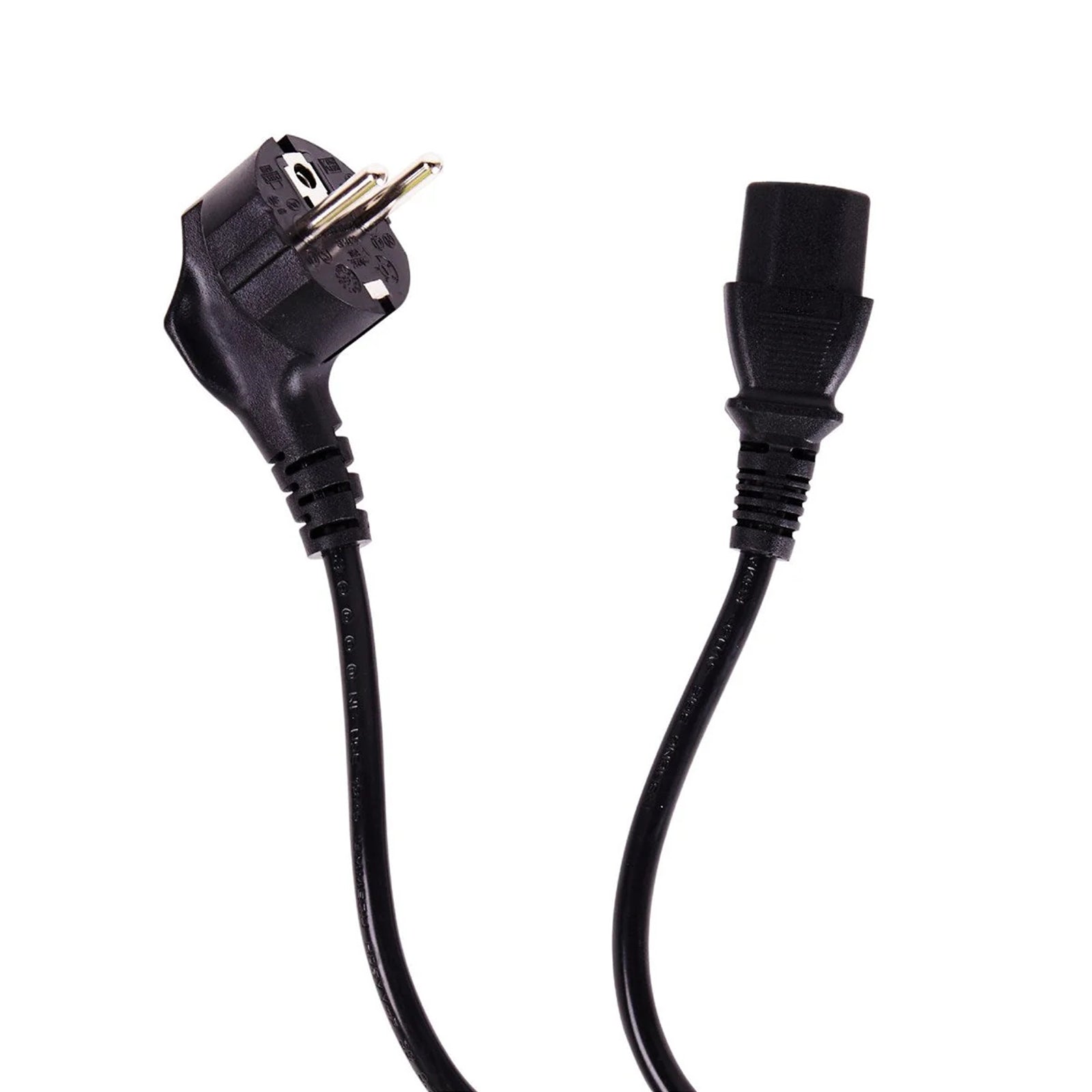 EU 2 Pin to IEC C13 Kettle Lead Power Cable 1-1.8m Black