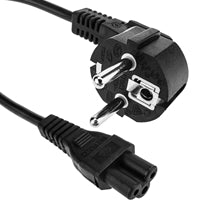 EU 2 Pin to IEC C5 Cable 60cm Black Cloverleaf Power Lead