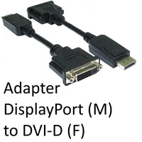 DisplayPort to DVI-D Adapter Male to Female 1080P Passive - Black