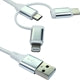 NEWlink Braided 3-in-1 USB Cable 1.2m White - 15W Fast Charging