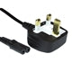 UK Mains to Figure 8 C7 Power Cable 2m Black ASTA Approved