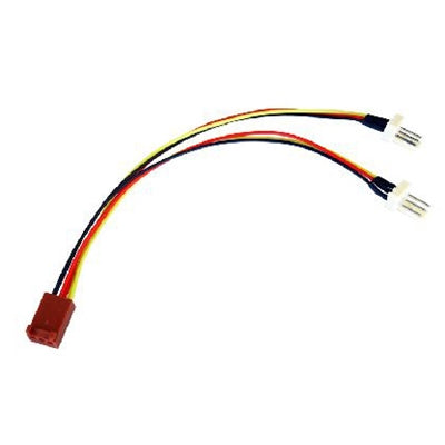 15cm 3-pin PC fan splitter cable by Globoshop, 1 female to 2 male adapter, featuring 18 AWG wires.