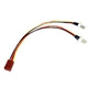 3-pin PC fan splitter cable in black, 15cm long, 1 female to 2 male adapter by Globoshop.
