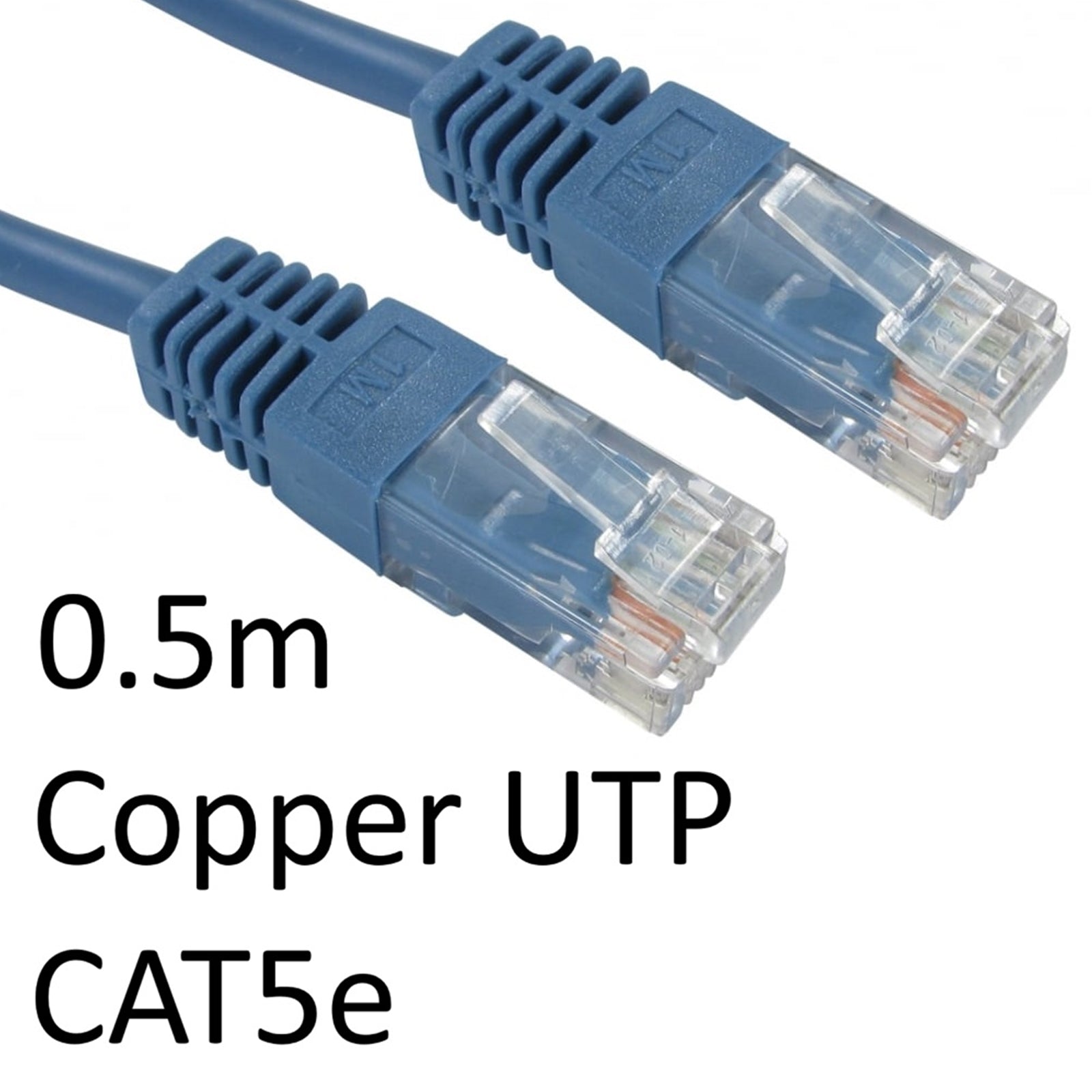 CAT5e Ethernet Cable 0.5m Blue - RJ45 Copper UTP Patch Lead
