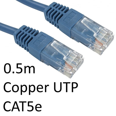 CAT5e Ethernet Cable 0.5m Blue - RJ45 Copper UTP Patch Lead