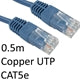 CAT5e Ethernet Cable 0.5m Blue - RJ45 Copper UTP Patch Lead