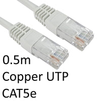 CAT5e Ethernet Cable 0.5m White - Full Copper 26AWG UTP RJ45