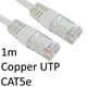 CAT5e Ethernet Cable 1m White - RJ45 Copper UTP Patch Lead
