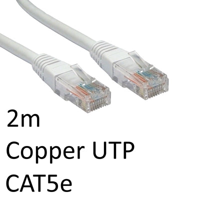 Cat5e Ethernet Cable 2m White - Full Copper RJ45 UTP Patch Lead
