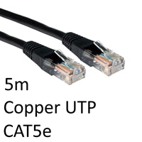 5m Black CAT5e Ethernet Cable - Full Copper RJ45 UTP Patch Lead