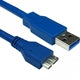 USB 3.0 A to Micro B data cable, 0.75m long, blue, by Globoshop, ideal for fast data transfer.