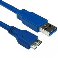 Blue USB 3.0 A to Micro B data cable, 0.75m length, by Globoshop