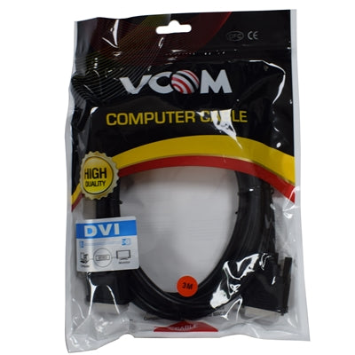 VCOM DVI-D Male to Male Cable 3m Black Multi-Shield Copper Display