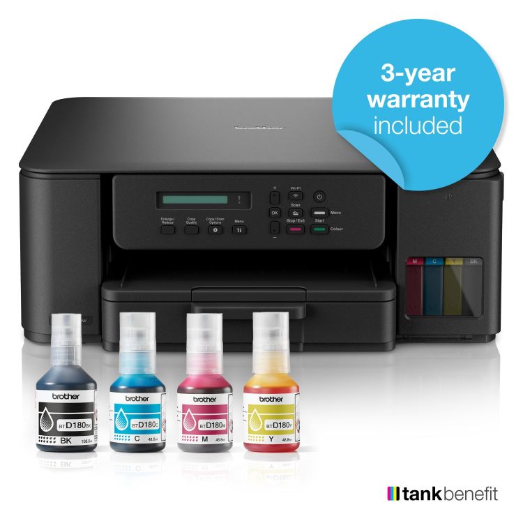 Brother DCP-T580DW wireless ink tank multifunction printer in black